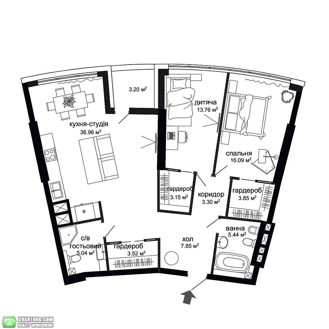 Sell 2-room apartment. Киев, Бусловская — photo 3