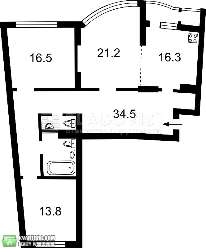 Sell 3-room apartment. Киев,  Урловская — photo 1