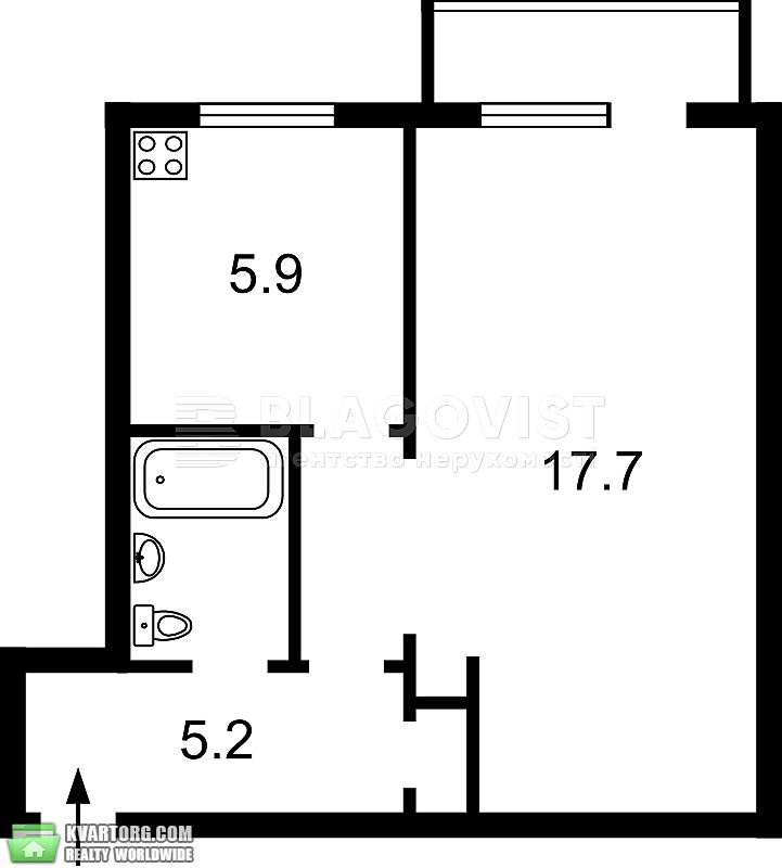 Sell 1-room apartment. Киев, Бастіона — photo 2