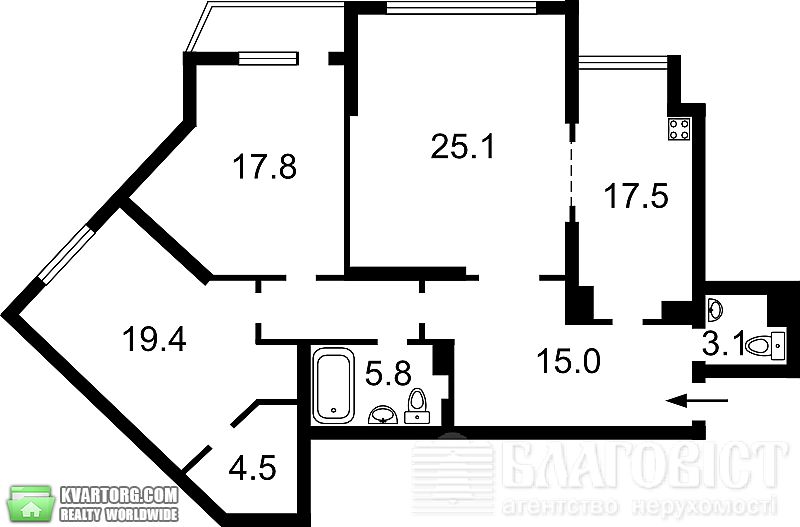 Sell 3-room apartment. Киев,  Княжий Затон — photo 4