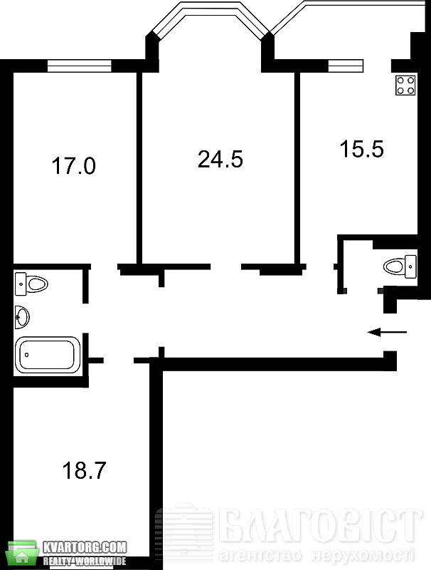 Sell 3-room apartment. Киев,  Ахматовой — photo 2