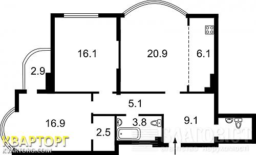 Sell 1-room apartment. Киев, Харьковское шоссе — photo 2
