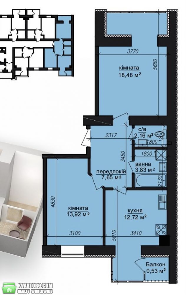Sell 2-room apartment. Киевская обл., Свято-Покровська — photo 1
