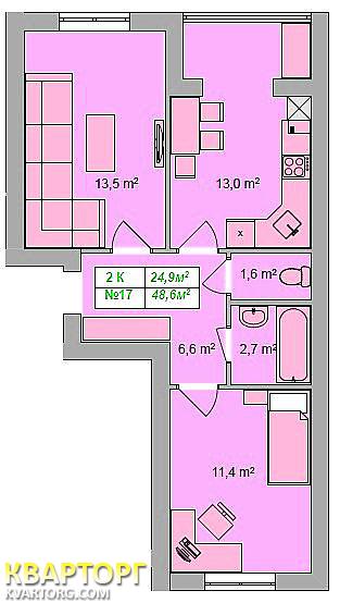 Sell 2-room apartment. Киев,  Большая Окружная — photo 1