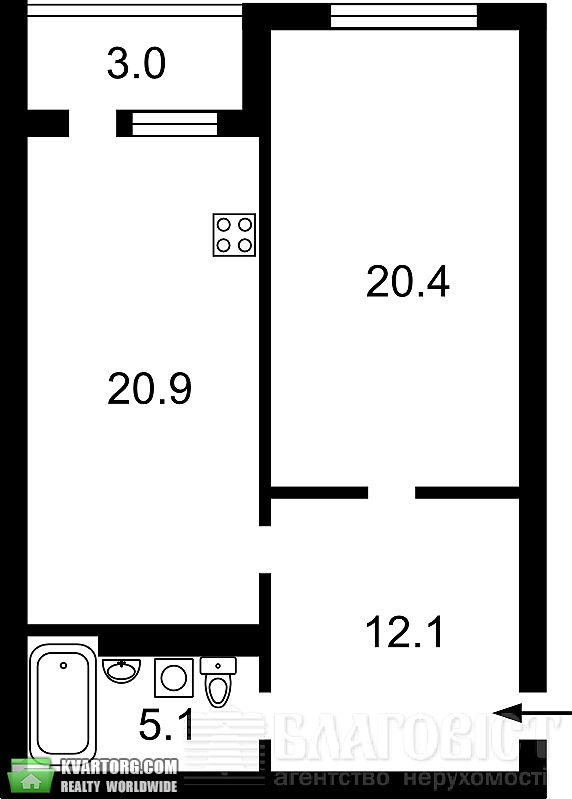 Sell 1-room apartment. Киев,  Мельникова — photo 4