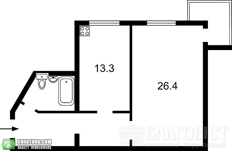 Sell 1-room apartment. Киев,  Бажана — photo 3
