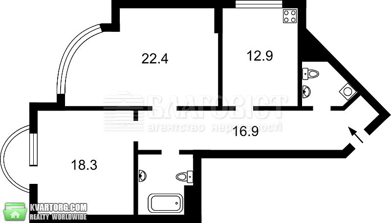 Sell 2-room apartment. Киев, симоненко василия — photo 2