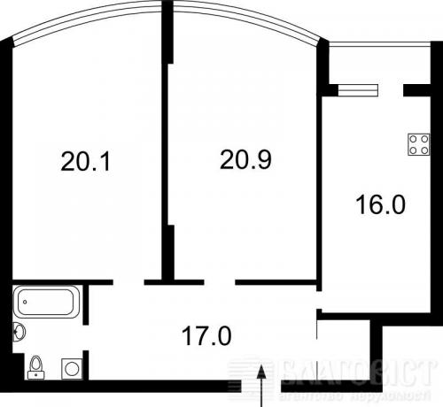 Sell 2-room apartment. Киев, Днепровская наб. — photo 1