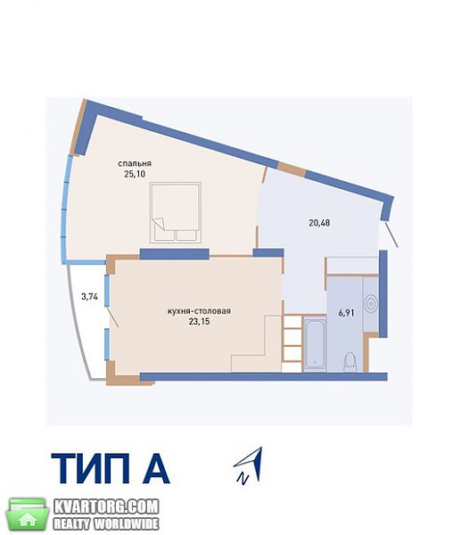 Sell 1-room apartment. Киев, Щорса — photo 1