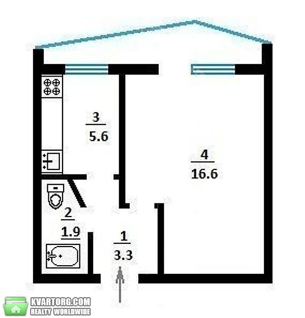 Sell 1-room apartment. Киев,  Тычины пр — photo 4
