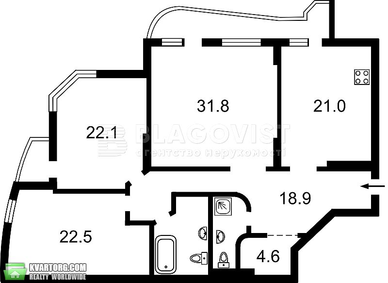 Sell 3-room apartment. Киев,  Щорса — photo 3