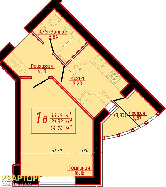 продам 1-комнатную квартиру. Буча,  Богдана Хмельницкого - фото 2