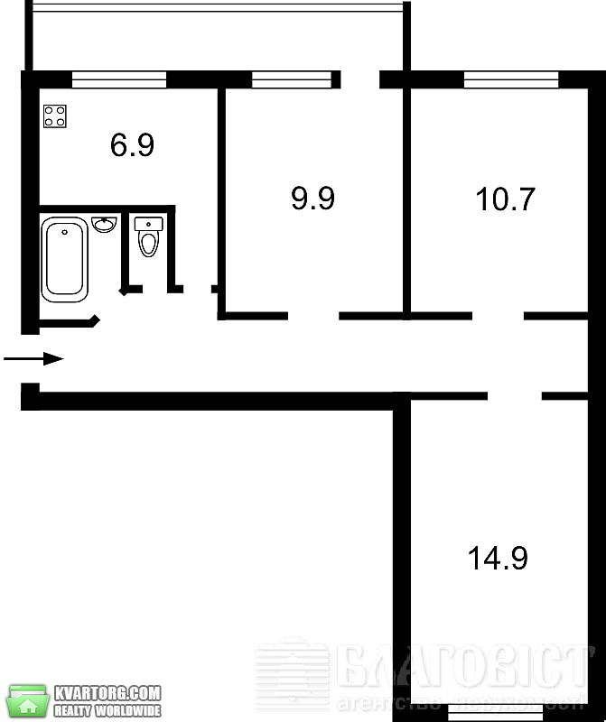 Sell 3-room apartment. Киев,  Героев Сталинграда пр — photo 1