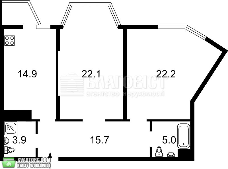 Sell 2-room apartment. Киев,  Ломоносова — photo 9