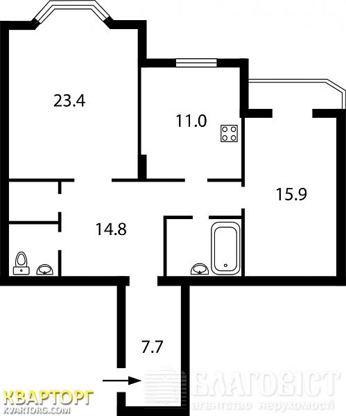 Sell 2-room apartment. Киев, Героев Сталинграда пр — photo 8