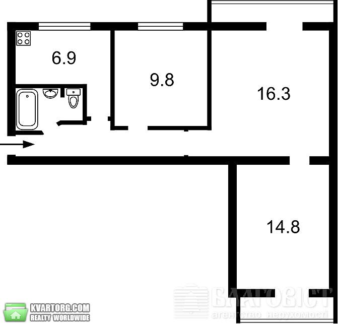 Sell 3-room apartment. Киев, просп. Павла Тичини — photo 2
