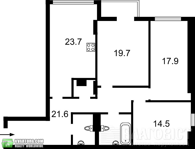 Sell 3-room apartment. Киев, щорса — photo 3