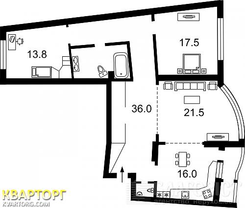 Sell 3-room apartment. Киев,  Днепровская наб — photo 2