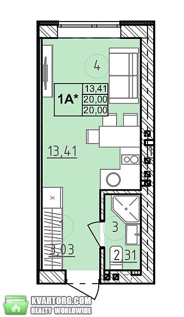 Sell 1-room apartment. Киевская обл., Мирная — photo 8