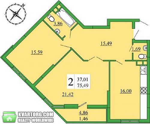 Sell 2-room apartment. Киев, Ломоносова — photo 2