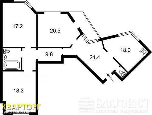 Sell 3-room apartment. Киев,  Вильямса — photo 2