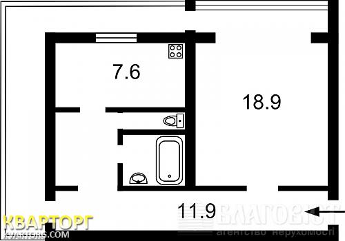 Sell 1-room apartment. Киев,  Луначарского — photo 2