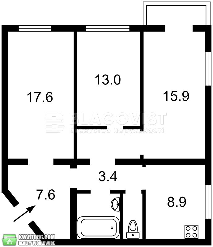 Sell 3-room apartment. Киев,  Туровская — photo 10