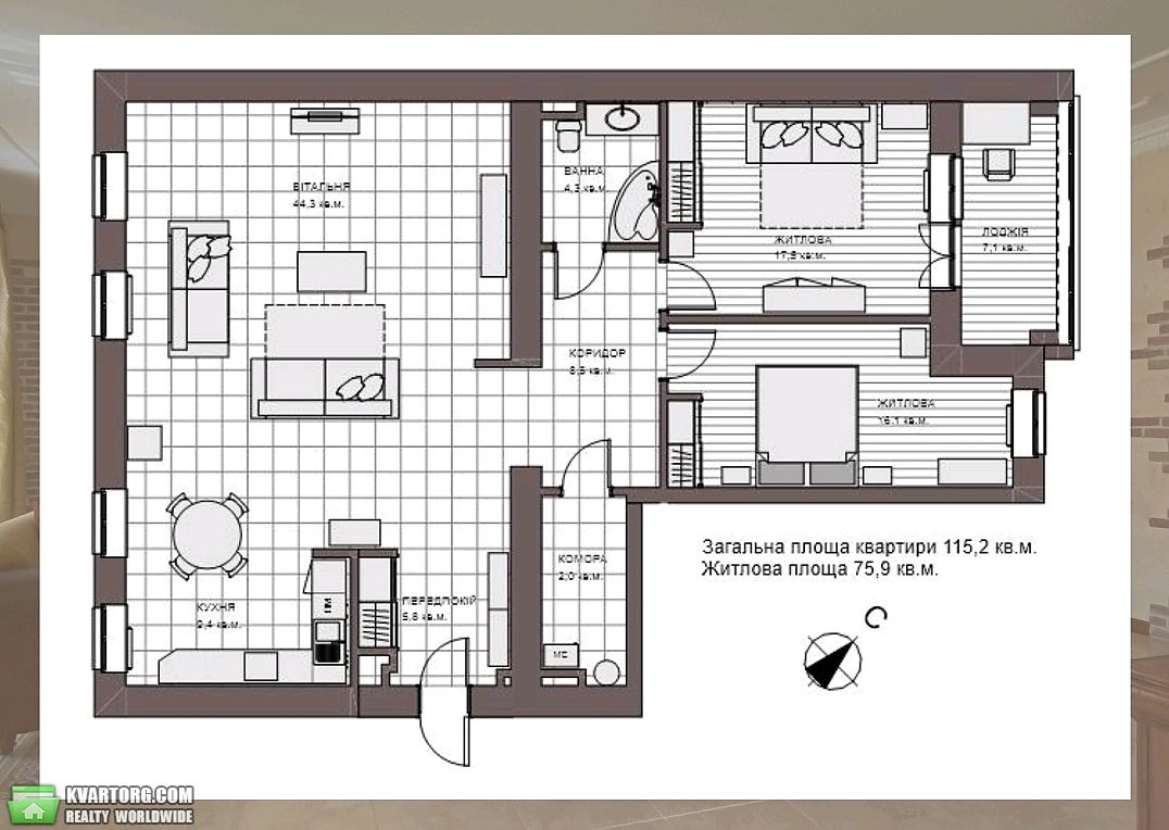 Rent out 3-room apartment. Киев,  Богдана Хмельницкого — photo 4