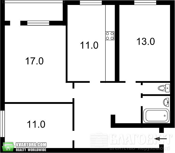 Sell 3-room apartment. Киев,  Мельникова — photo 1