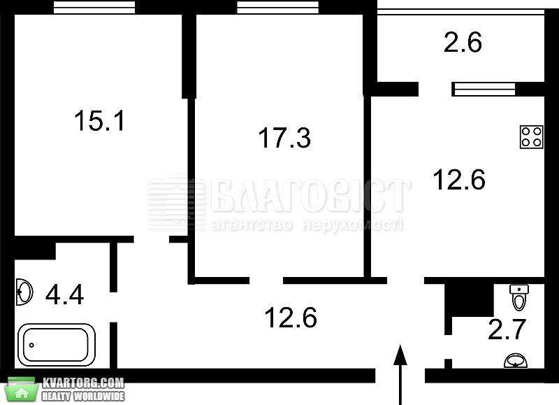 Rent out 2-room apartment. Киев, Данченка Сергея — photo 3