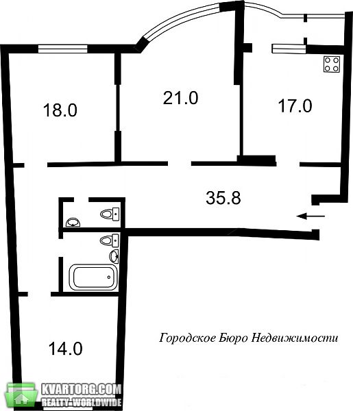 Sell 3-room apartment. Киев, Ахматовой — photo 5