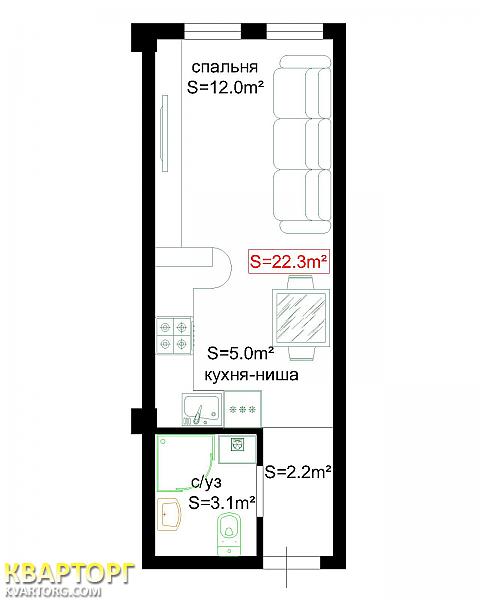 Sell 1-room apartment. Одесса, Атамана Головатого — photo 6
