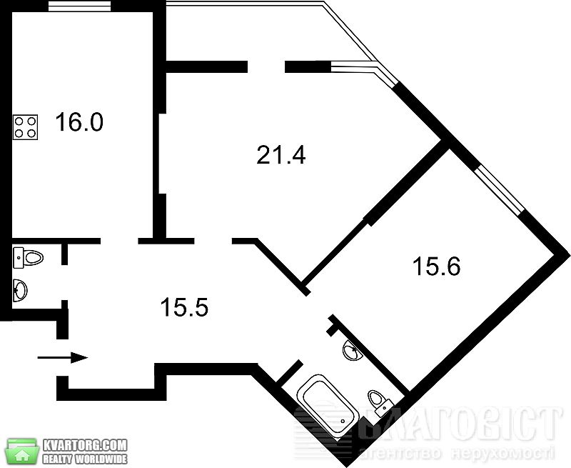 Sell 2-room apartment. Киев,  Ломоносова — photo 1