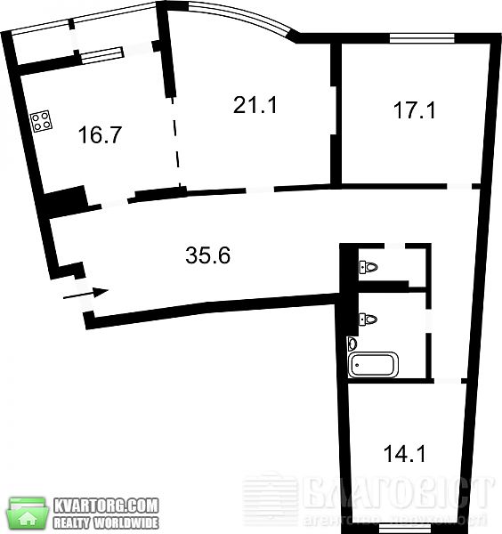 Sell 3-room apartment. Киев, Днепровская наб — photo 2