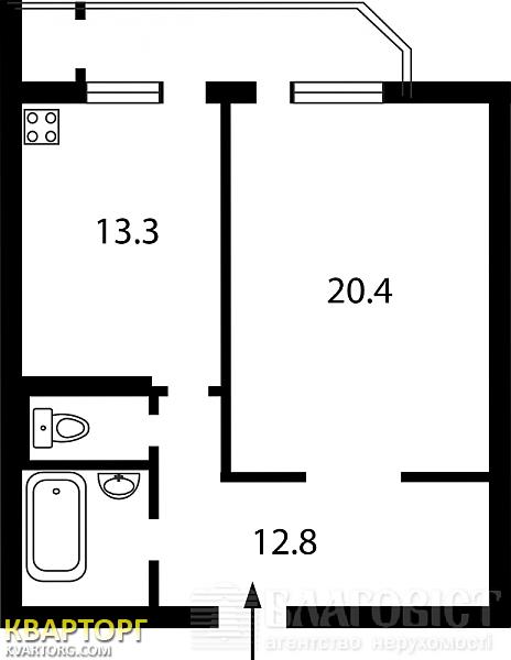 Sell 1-room apartment. Киев,  Срибнокильская — photo 2