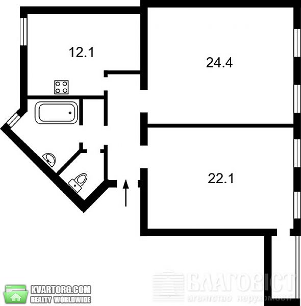 Sell 2-room apartment. Киев, Институтская — photo 3