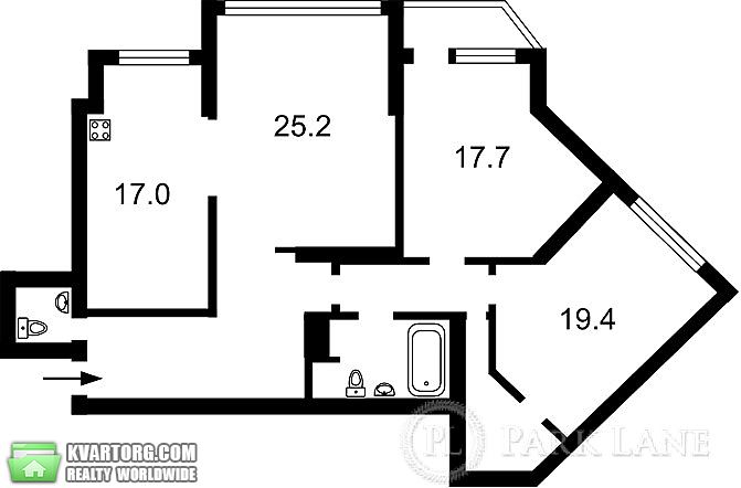 Rent out 3-room apartment. Киев,  Срибнокильская — photo 1