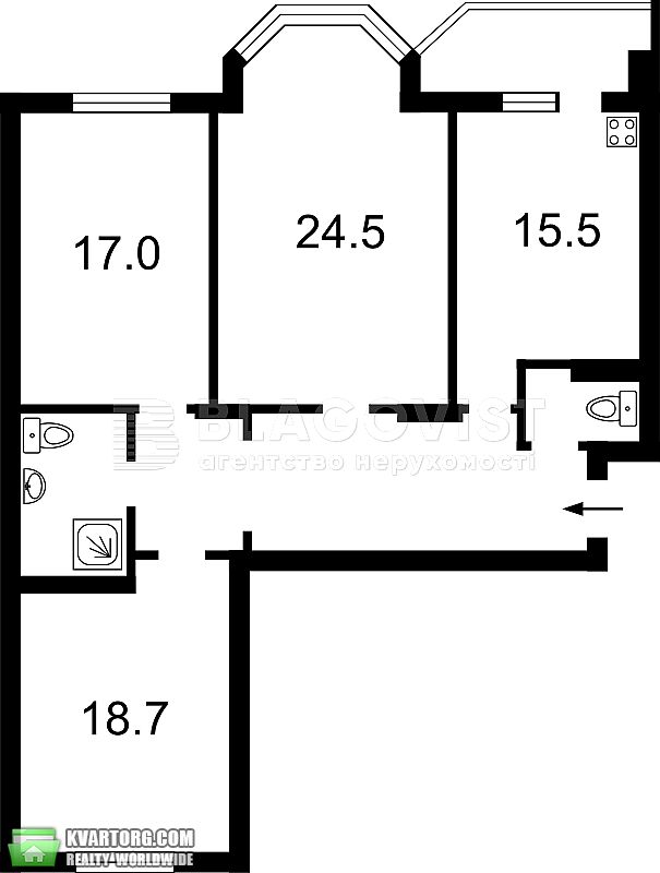 Rent out 3-room apartment. Киев,  Ахматовой — photo 2