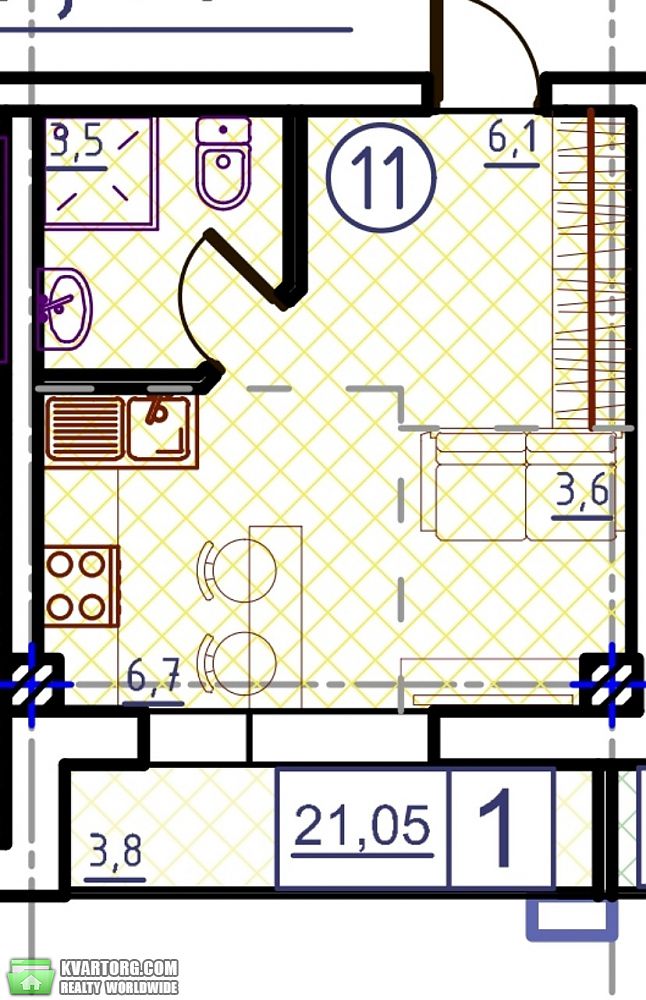 Sell 1-room apartment. Одесса, Адмиральский проспект — photo 2