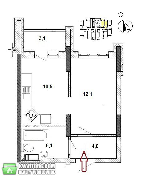 Sell 1-room apartment. Киев, Каховская. 60 — photo 1