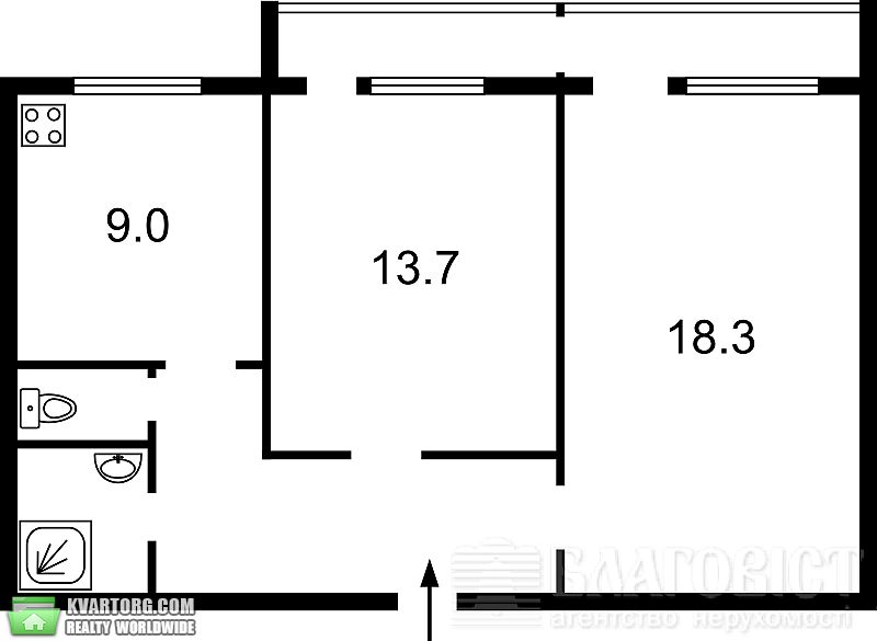 Sell 2-room apartment. Киев,  Каштановая — photo 2