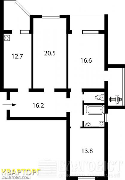 Sell 3-room apartment. Киев,  Ахматовой — photo 2