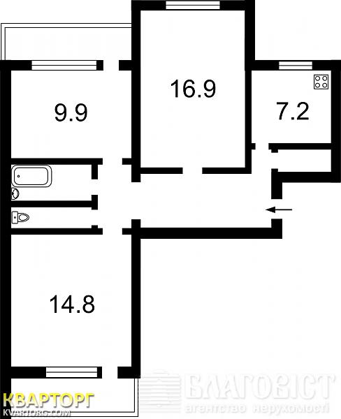 Sell 3-room apartment. Киев, Вербицкого — photo 3
