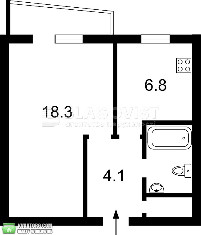 Sell 1-room apartment. Киев,  Жилянская — photo 1