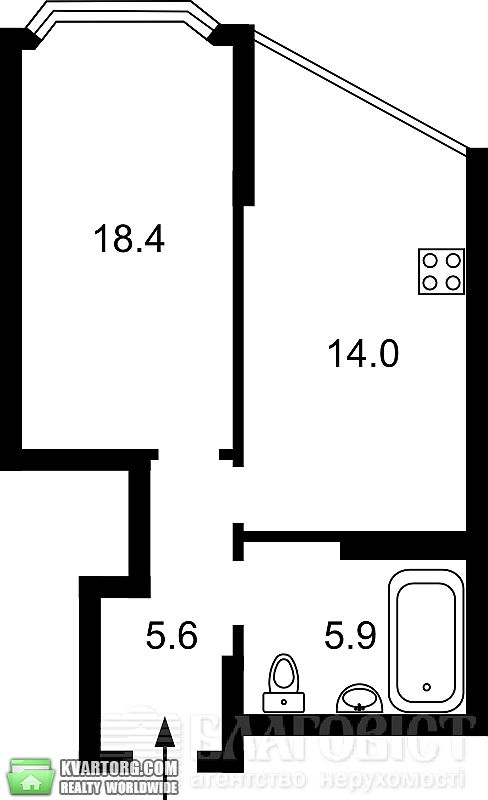 Sell 1-room apartment. Киев,  Ахматовой — photo 2
