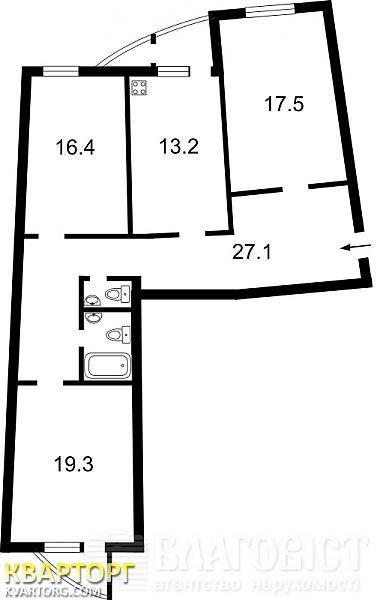 Sell 3-room apartment. Киев,  Днепровская наб — photo 2