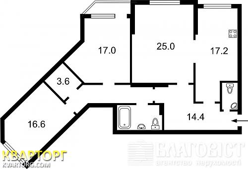 Sell 3-room apartment. Киев,  Княжий Затон — photo 3