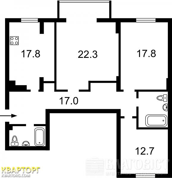 Sell 3-room apartment. Киев,  Шумського Юрія, — photo 3