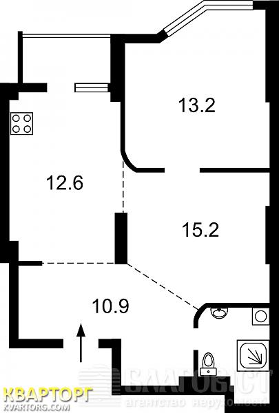Sell 2-room apartment. Киев, Лебедева-Кумача — photo 3