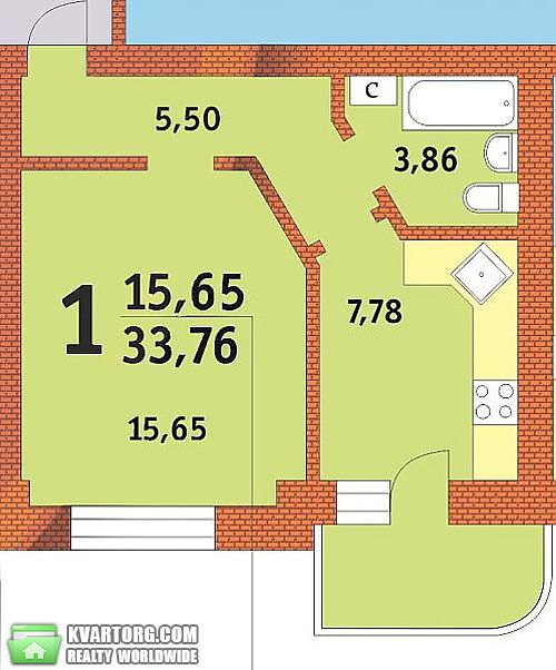 Sell 1-room apartment. Киев,  Дубинина — photo 2